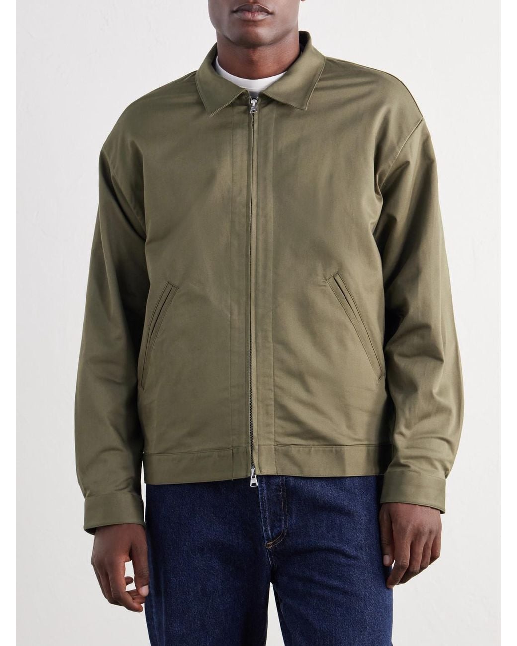 NN07 Green Petrus 1420 Organic Stretch-cotton Satin Jacket for men
