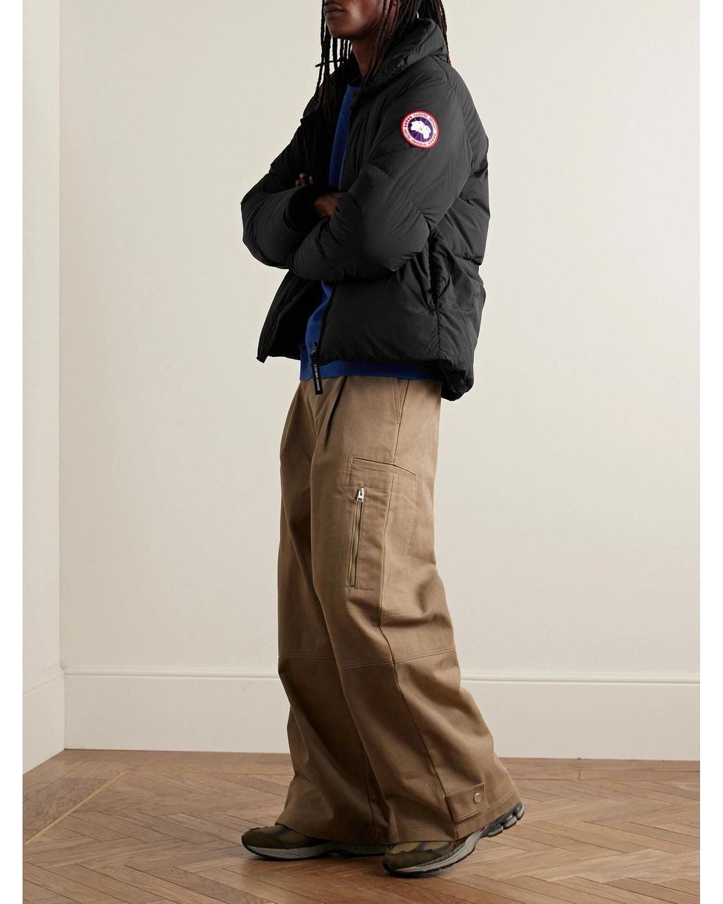 Canada Goose Black Lawrence Logo-appliquéd Quilted Enduraluxe® Hooded Down Jacket for men