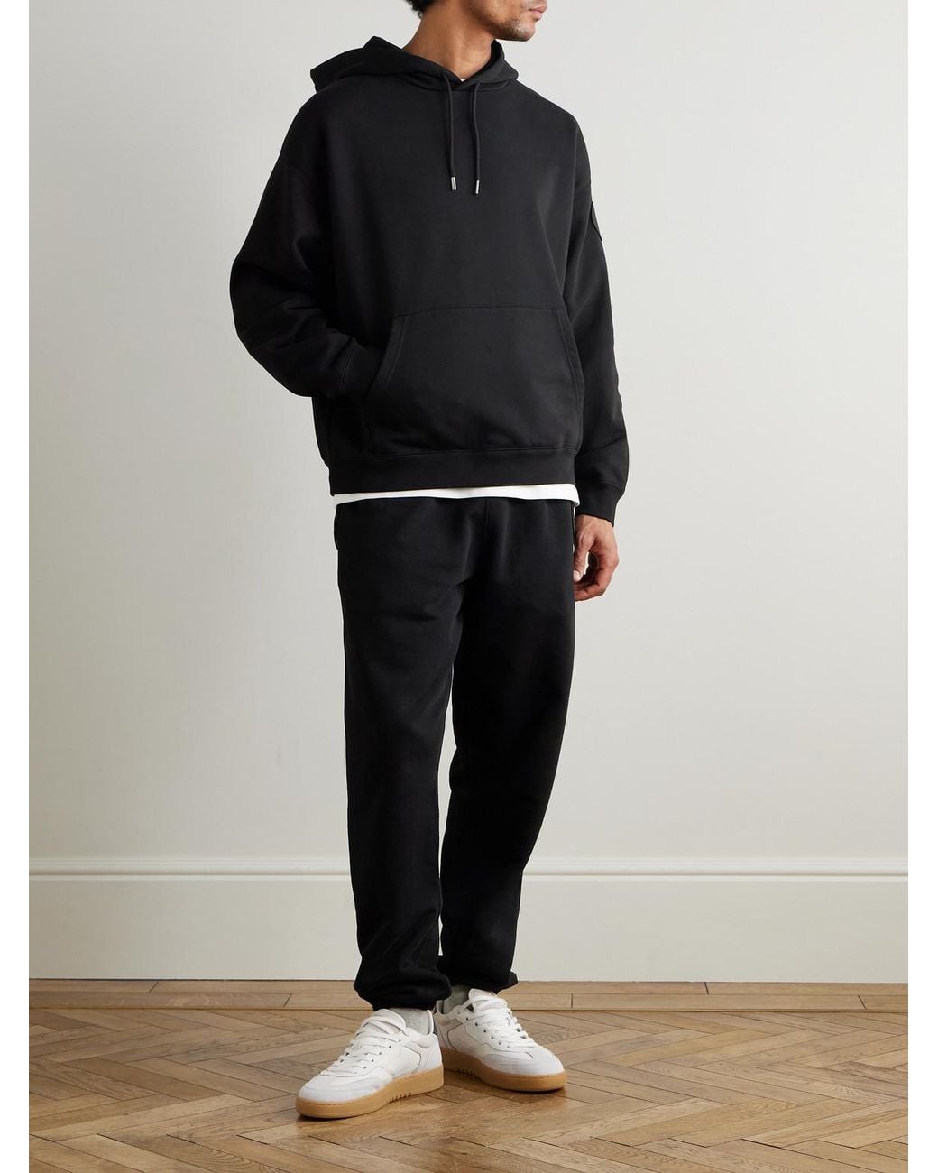 Canada Goose Black Rove Logo-Appliquéd Cotton-Jersey Hoodie for men