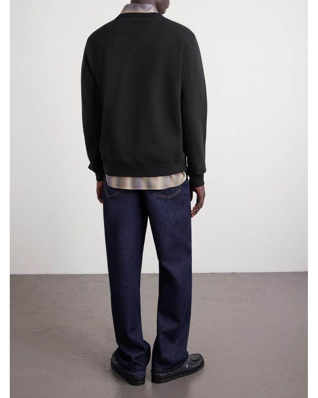 Burberry Black Logo-print Cotton-jersey Sweatshirt for men