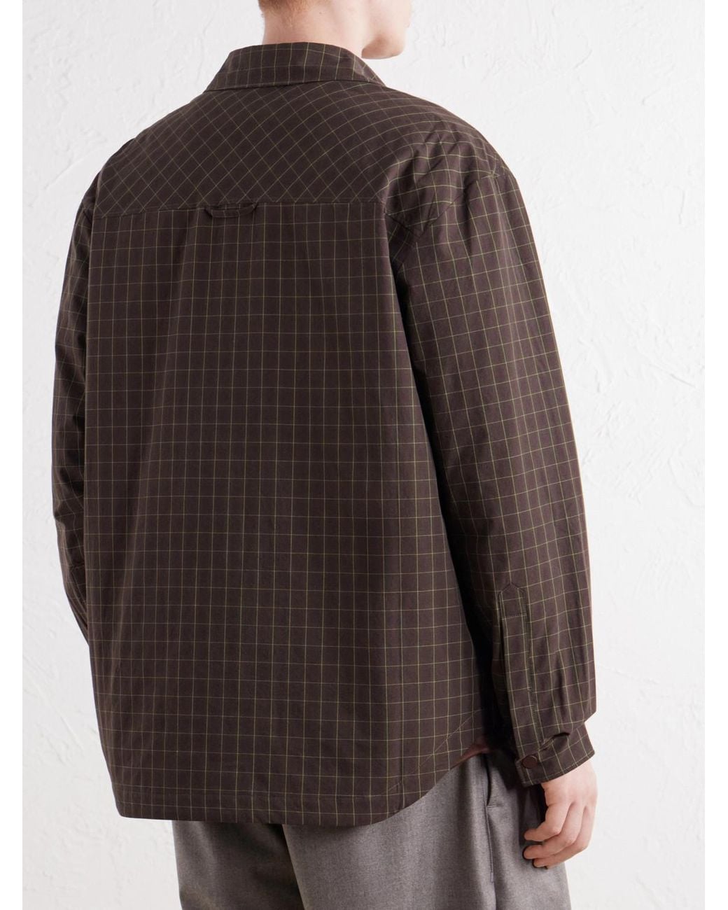A Kind Of Guise Brown Olkay Padded Checked Cotton-Twill Overshirt for men
