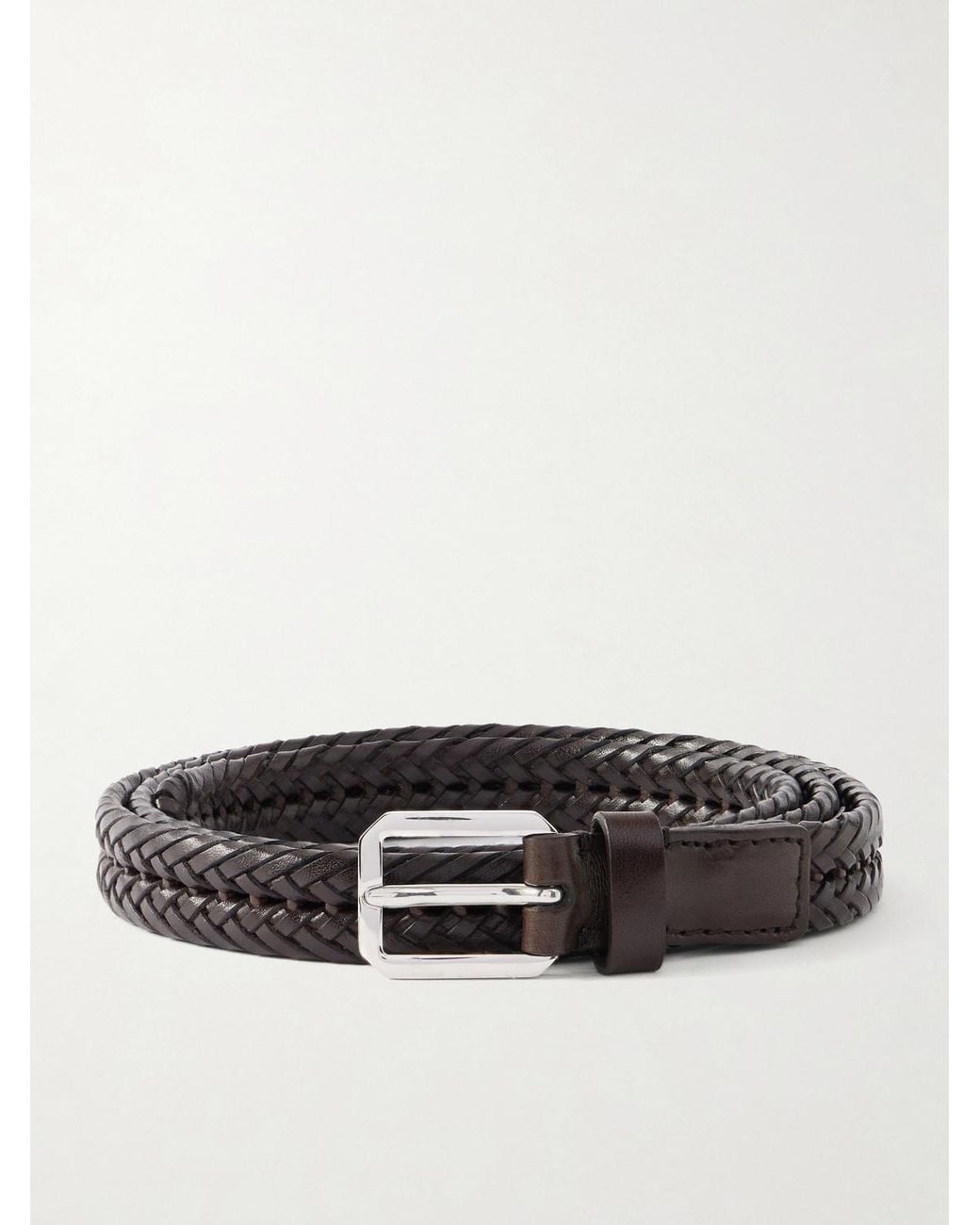 Tom Ford Brown 2cm Woven Leather Belt for men