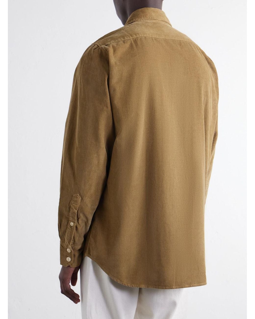 Drake's Natural Cotton-Corduroy Shirt for men
