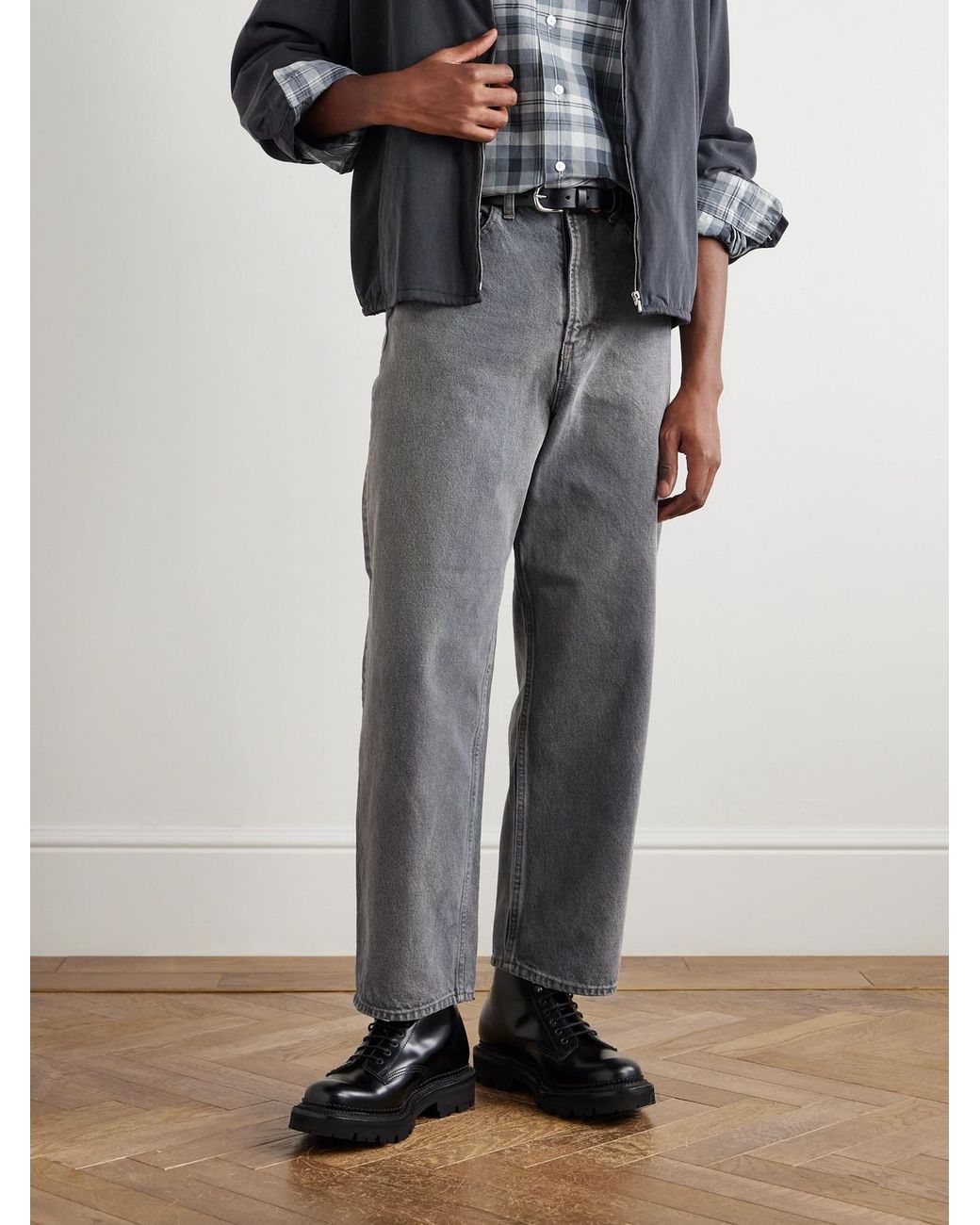 Jude Glossed-Leather Boots di GRENSON in Black da Uomo