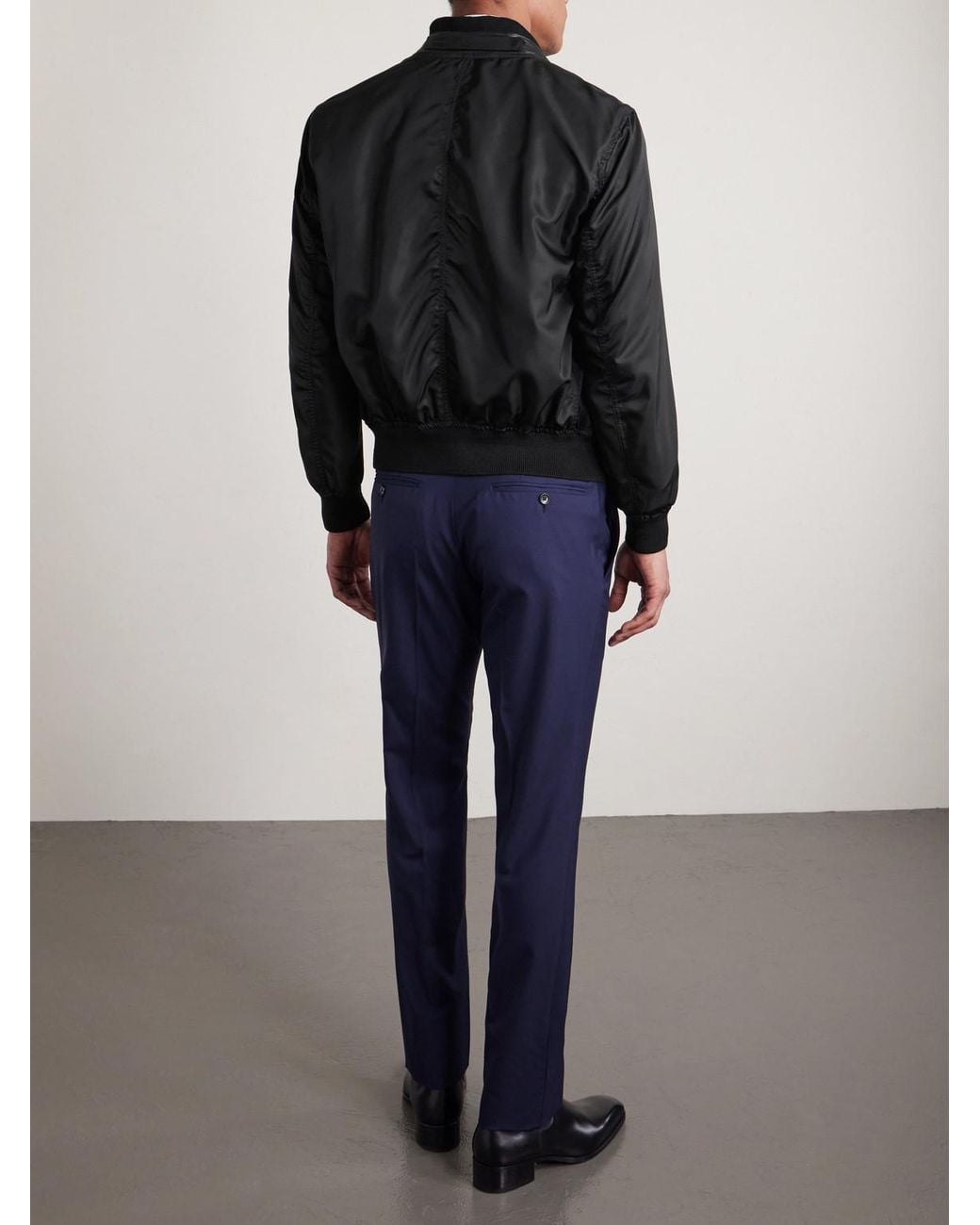 Tom Ford Black Silk Bomber Jacket for men