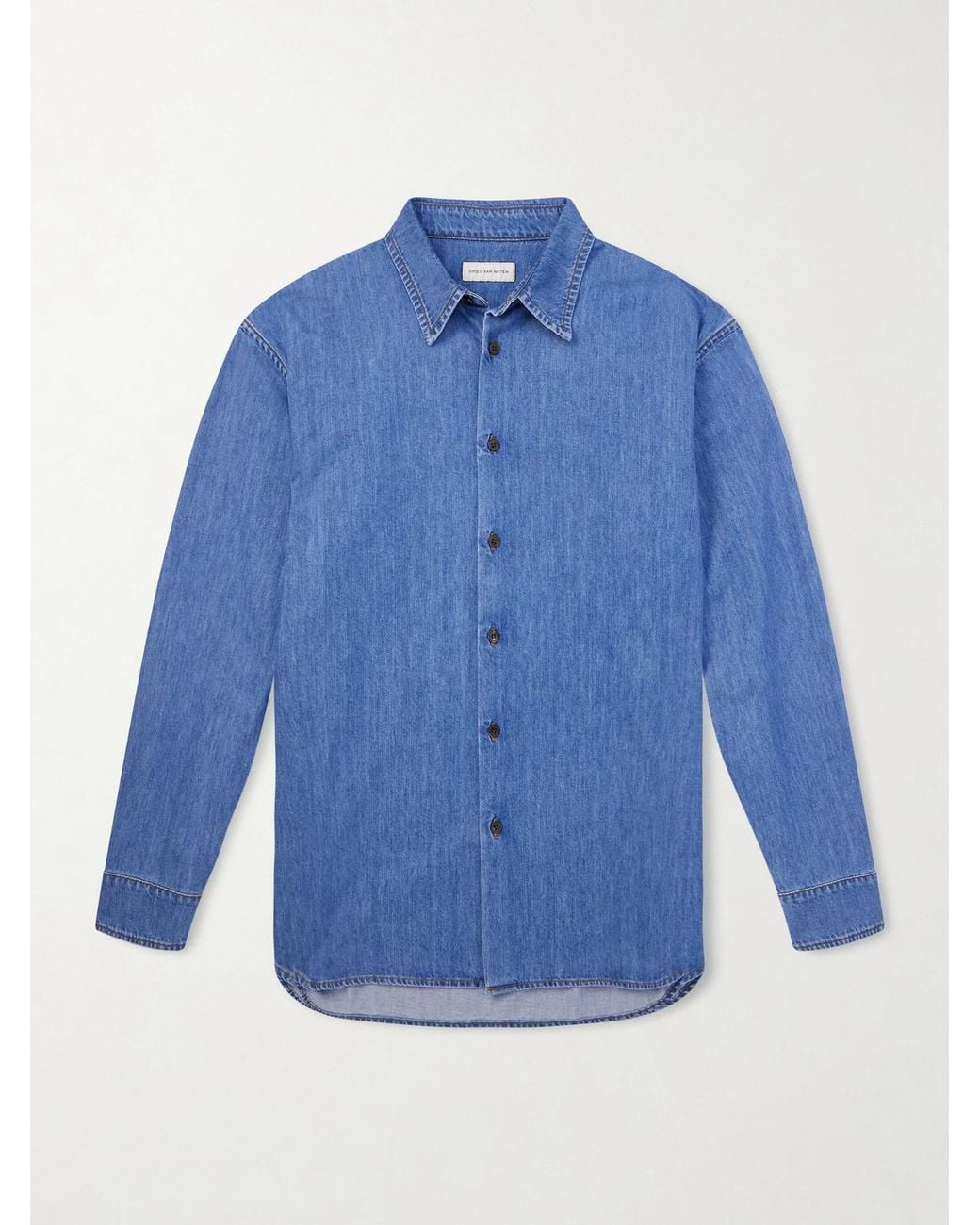 Dries Van Noten Blue Denim Shirt for men