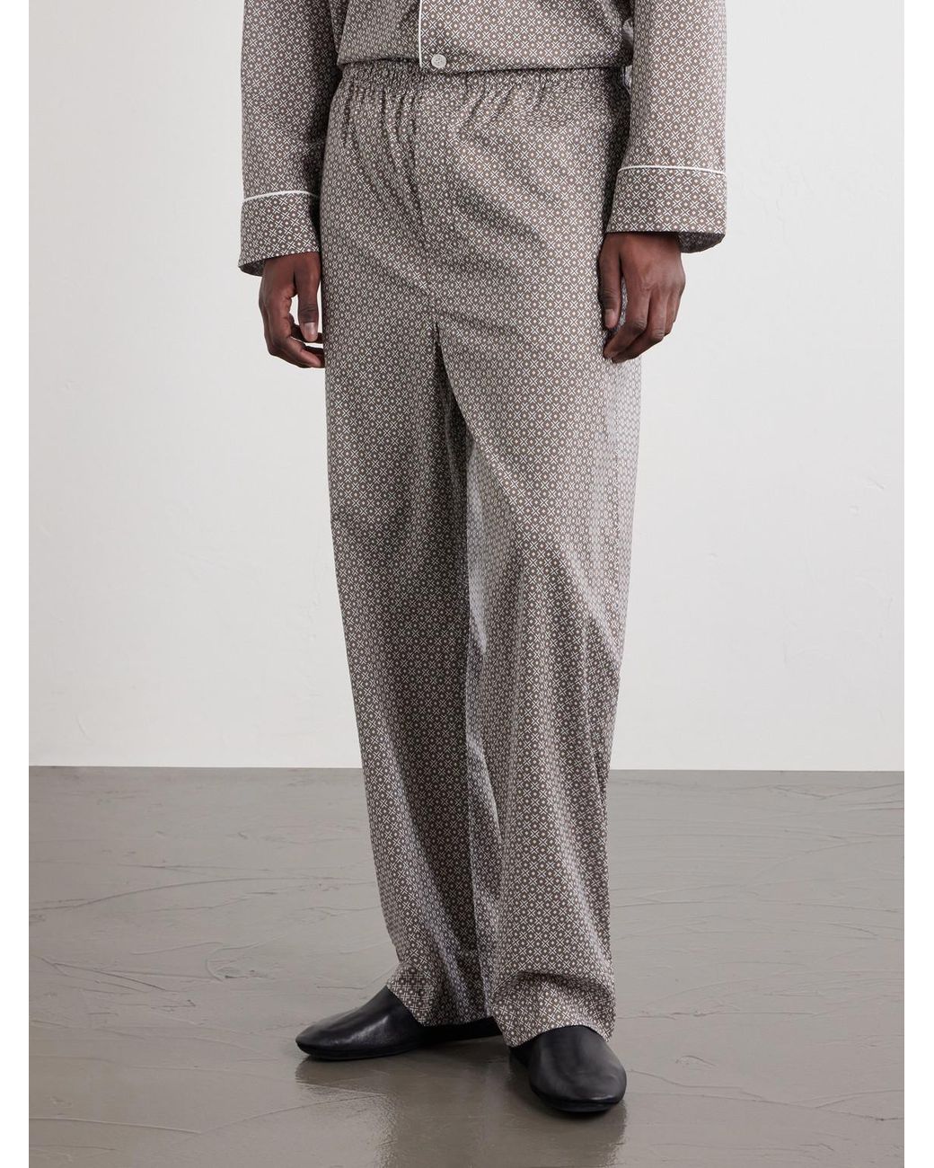 Derek Rose Gray Ledbury 96 Printed Cotton-Poplin Pyjama Set for men