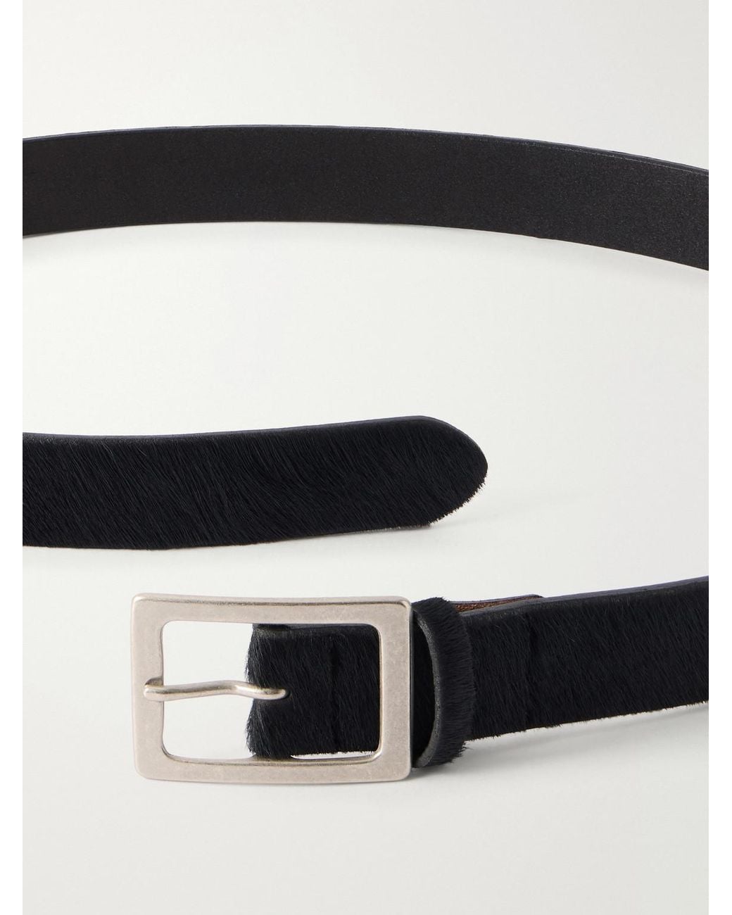 Neighborhood Black 3Cm Calf Hair Belt for men