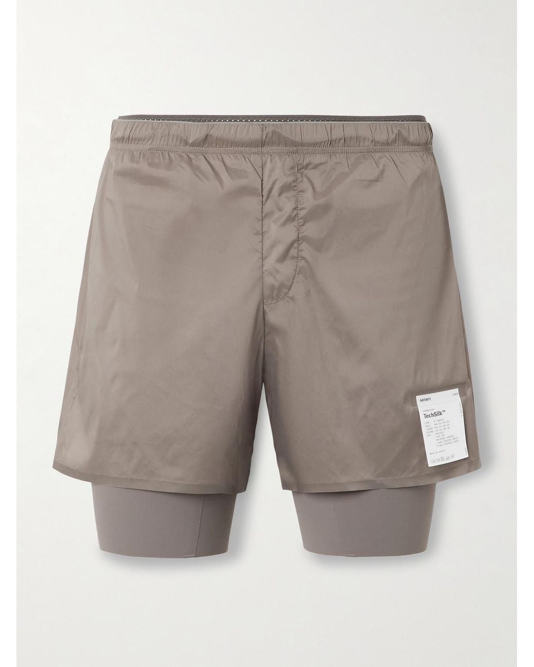 Satisfy Gray Slim-Fit Layered 8&Quot; Techsilk And Justice&Trade; Coldblack&Reg; Shorts for men
