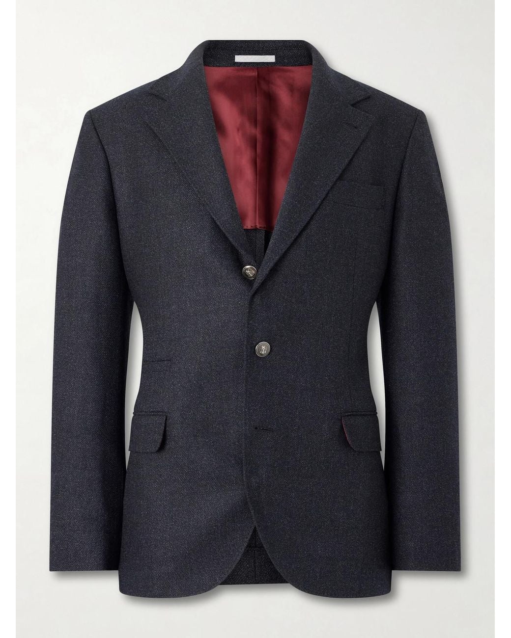 Brunello Cucinelli Blue Virgin Wool Suit Jacket for men