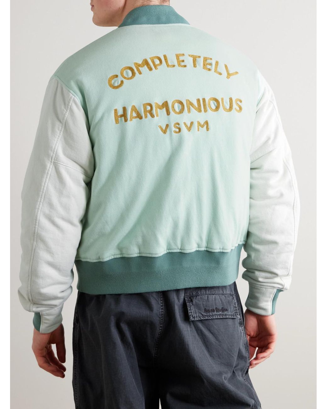 Visvim Blue Varsity Era Embroidered Padded Cotton Down Jacket for men