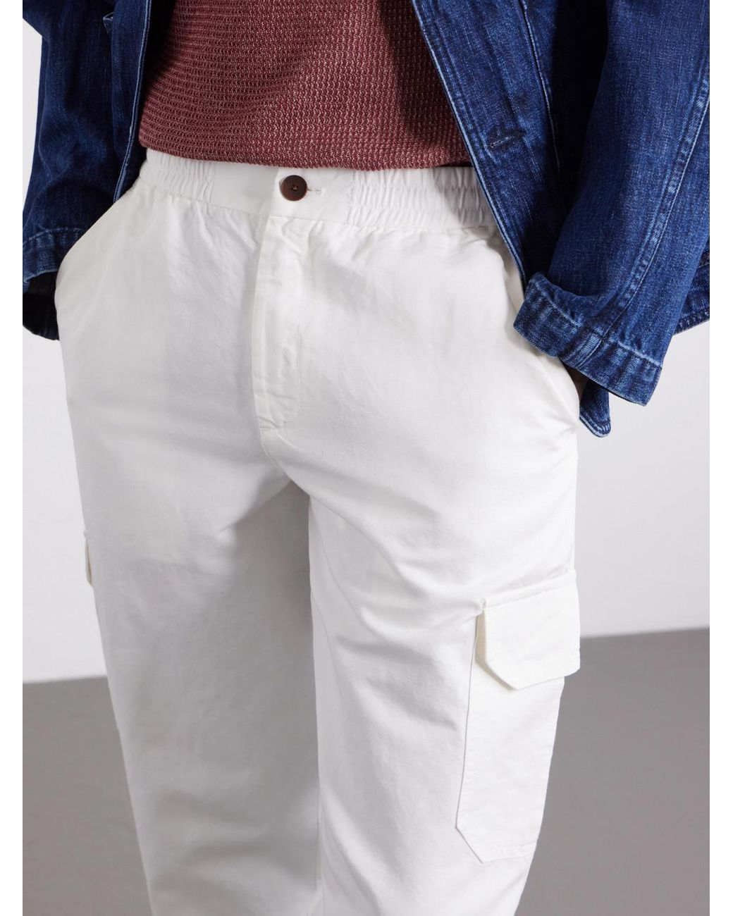 Mr P. White Tapered Cotton And Linen-Blend Trousers for men