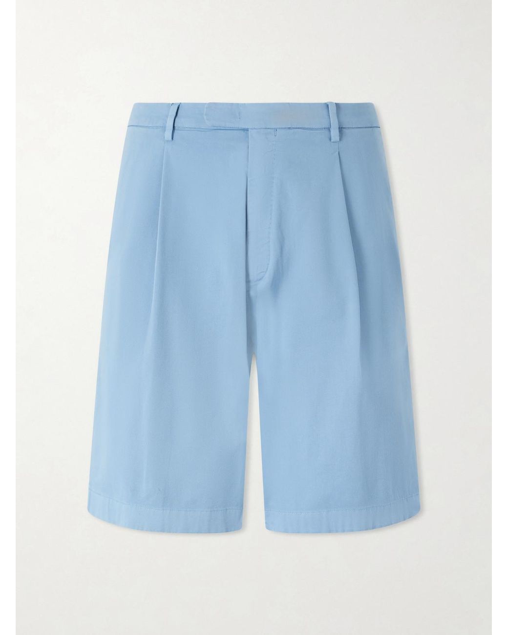 Boglioli Blue Straight-Leg Cotton-Blend Shorts for men
