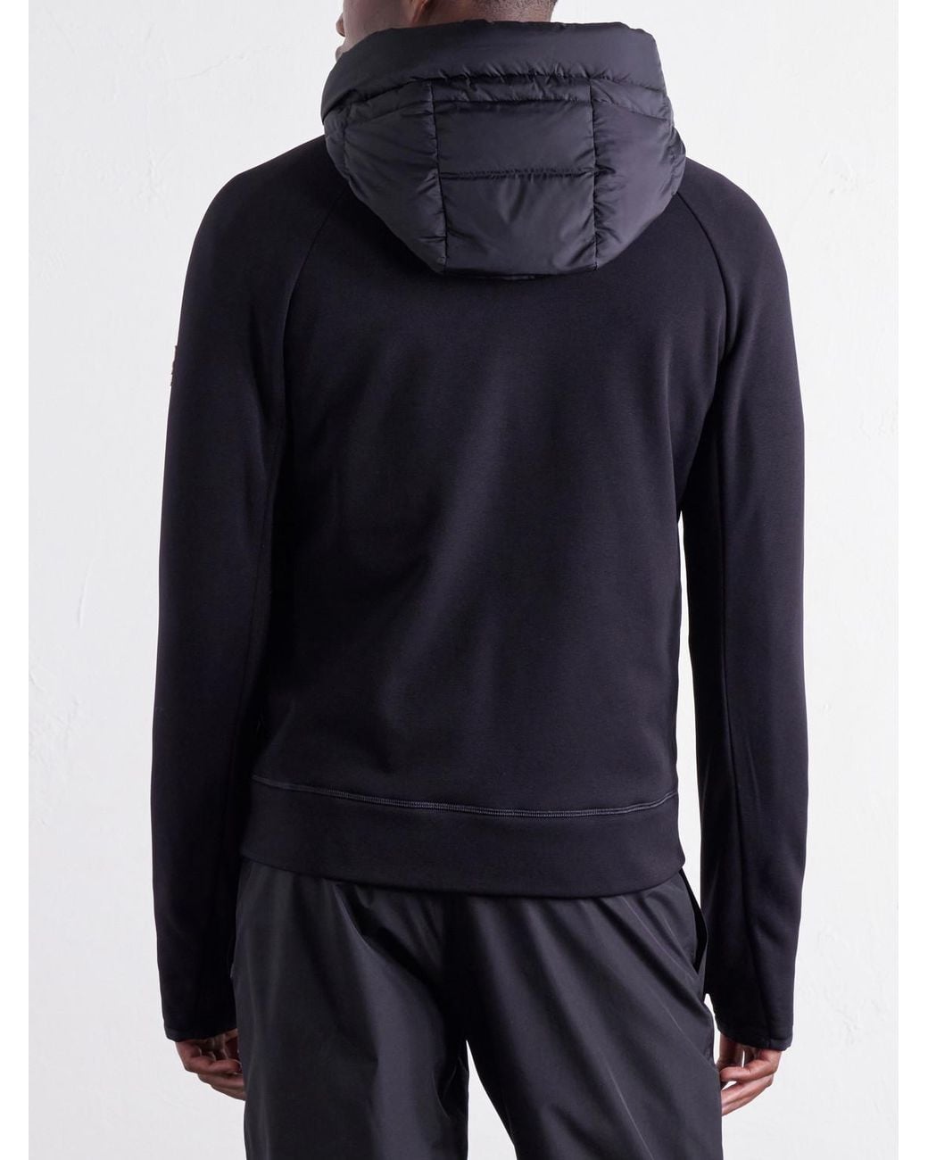 Moncler Black Hooded Quilted Shell And Polartec Power Stretch Pro Ski Mid-Layer for men
