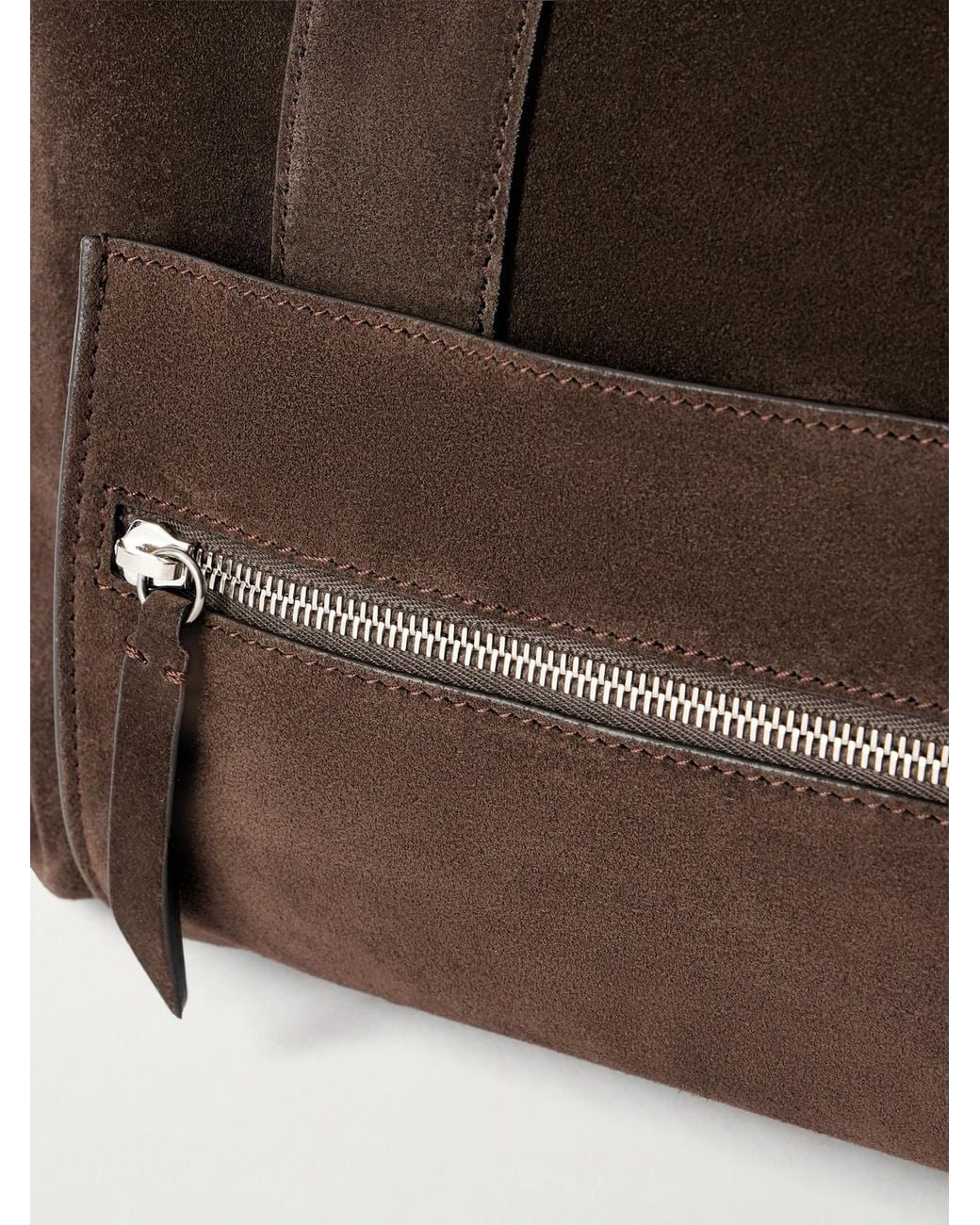 Metier Brown Racer Suede Tote Bag for men