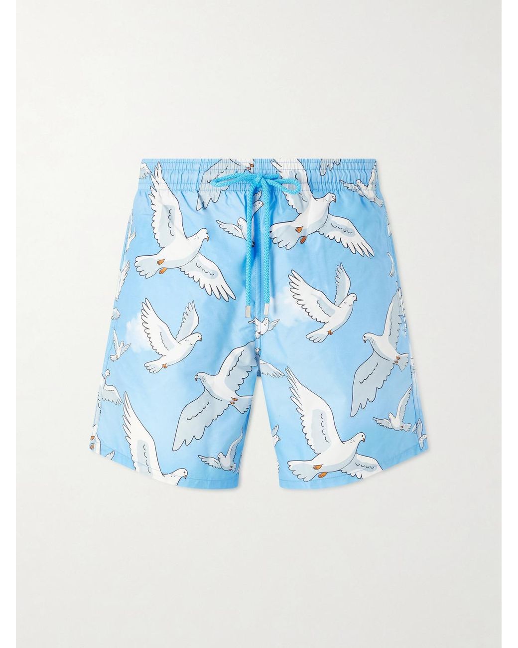 Vilebrequin Blue 3.Paradis Moorea Straight-Leg Mid-Length Printed Swim Shorts for men