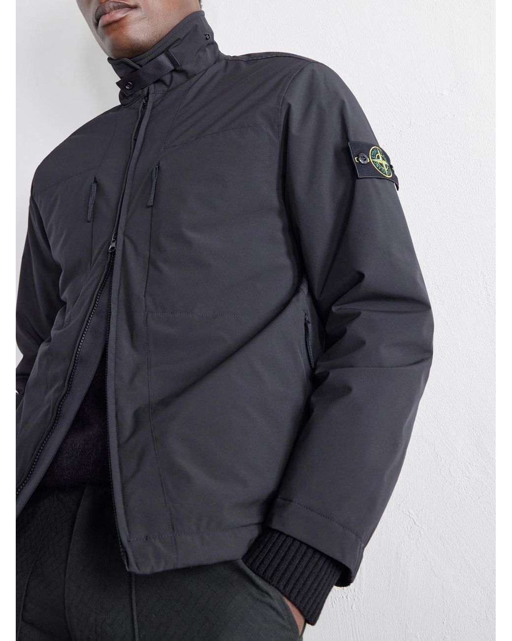 Stone Island Blue Recycled Shell-R_E.Dye Padded Jacket for men