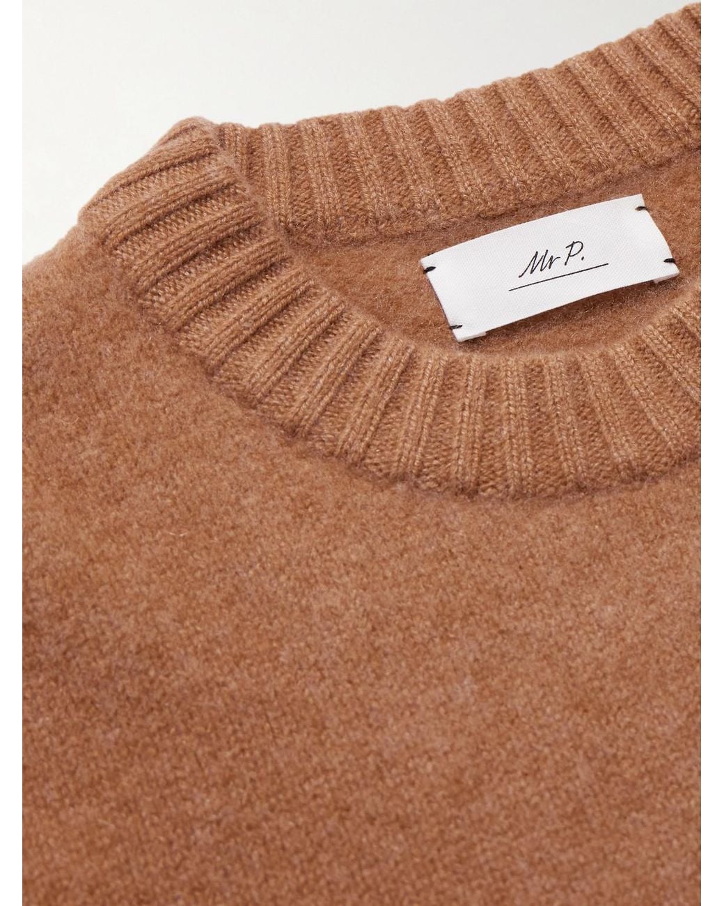 Brushed-Cashmere Sweater di Mr P. in Brown da Uomo