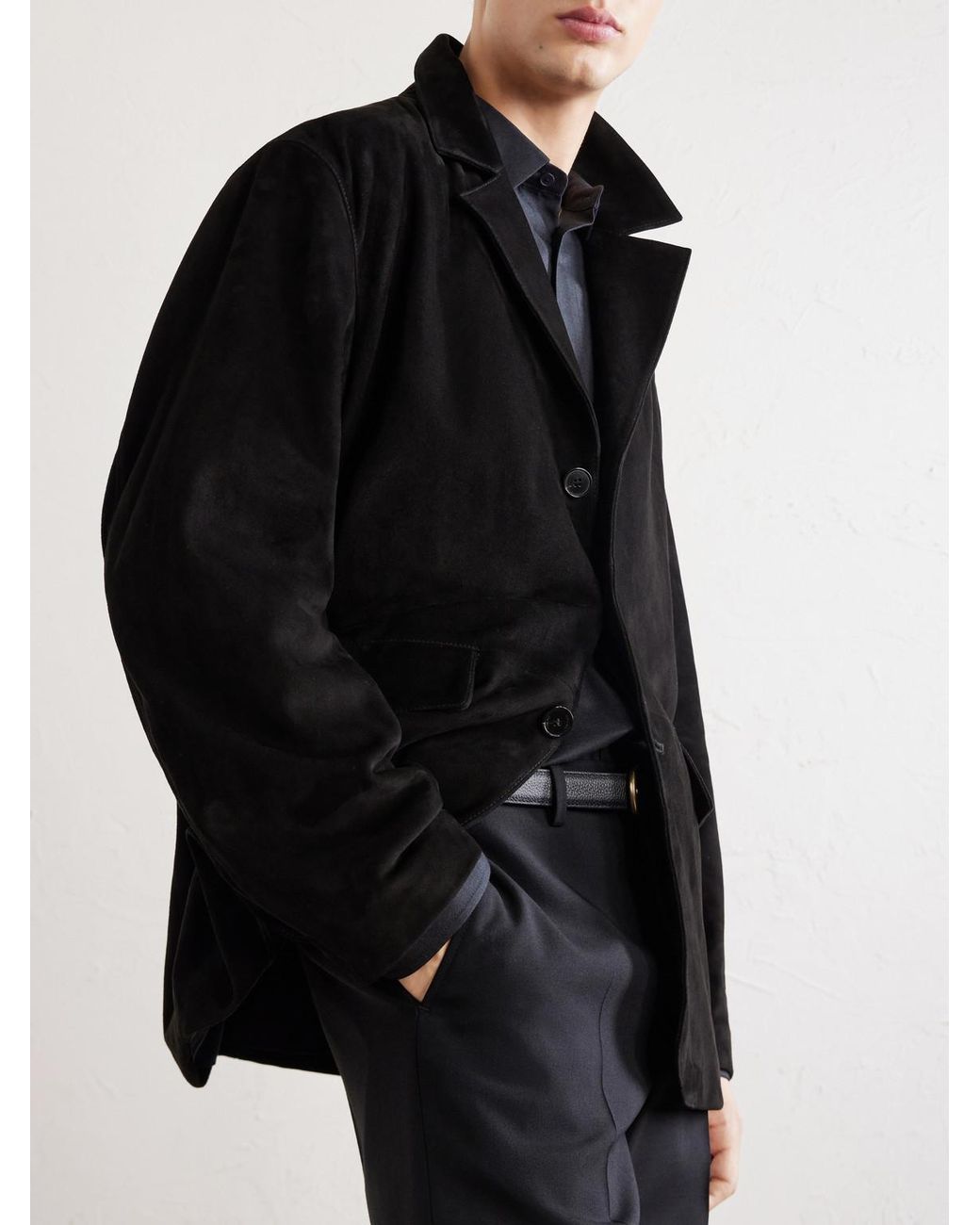 FRAME Black Suede Blazer for men