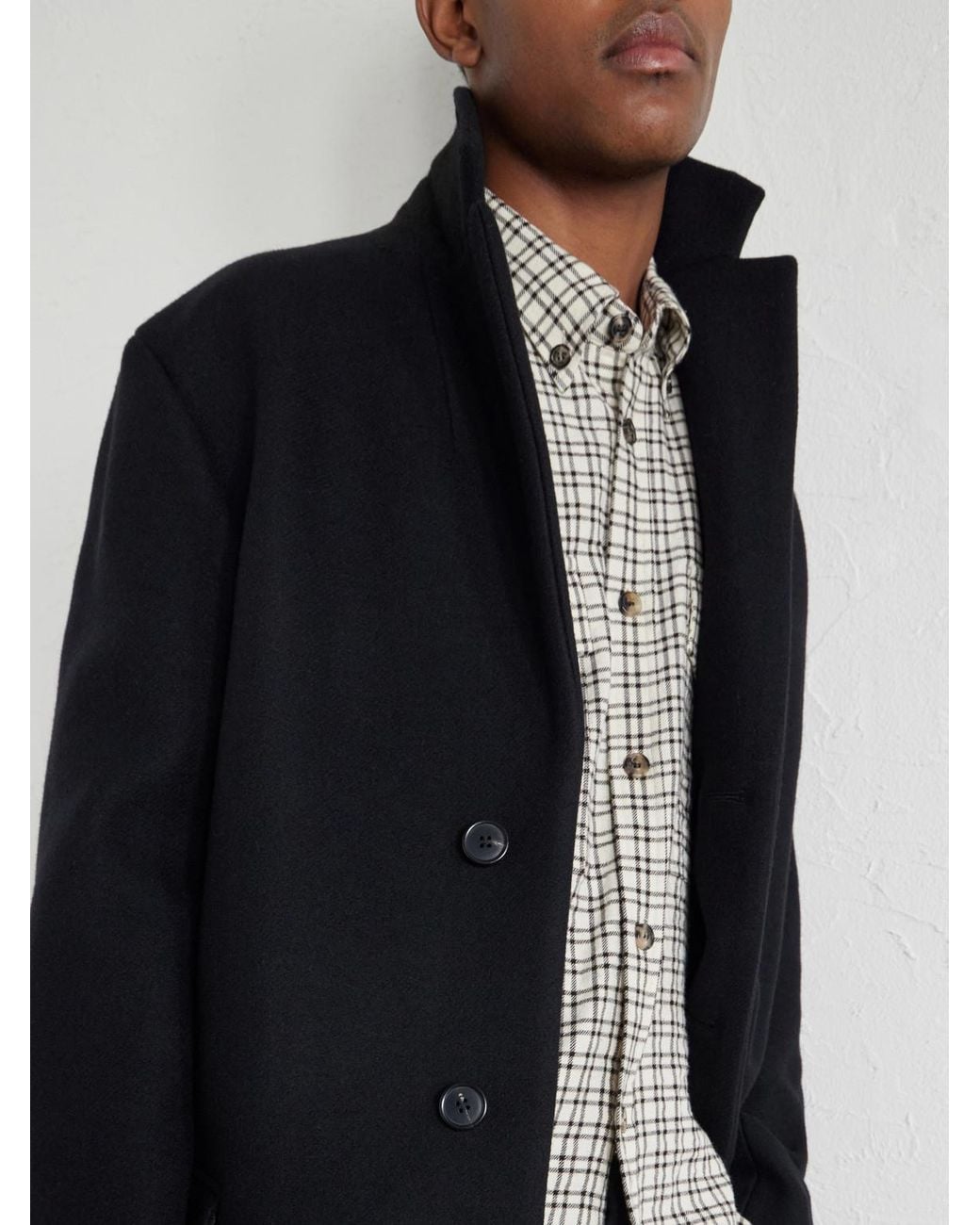 Dries Van Noten Blue Wool-Blend Coat for men