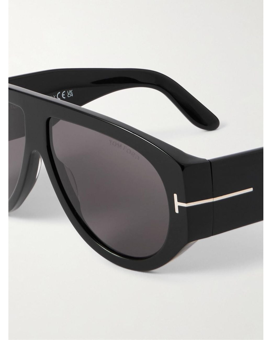 Tom Ford Black Bronson Aviator-Style Acetate Sunglasses for men