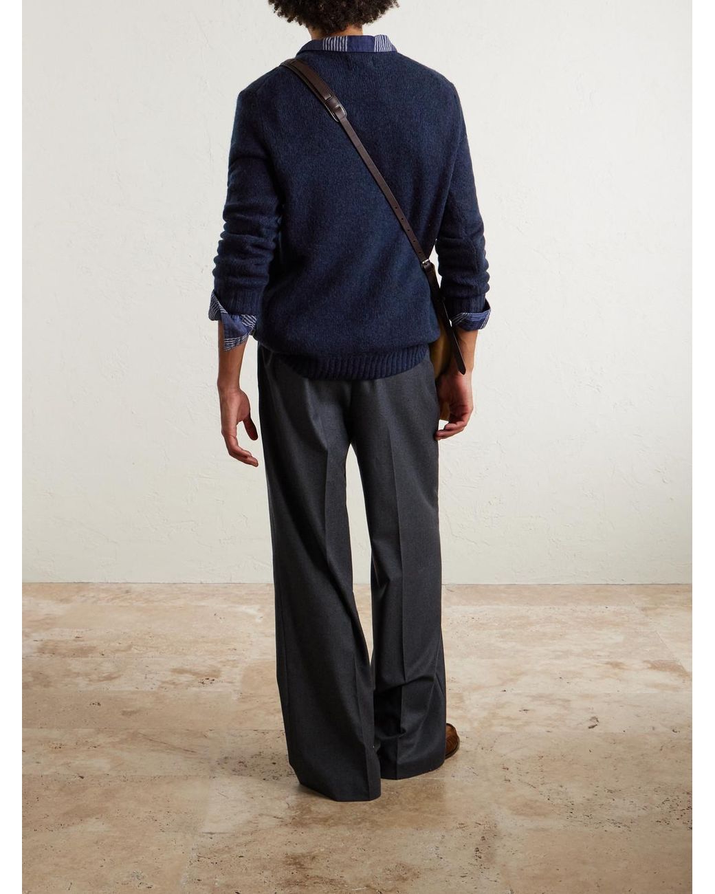 NN07 Blue Lee 6598 Merino Wool-Blend Sweater for men