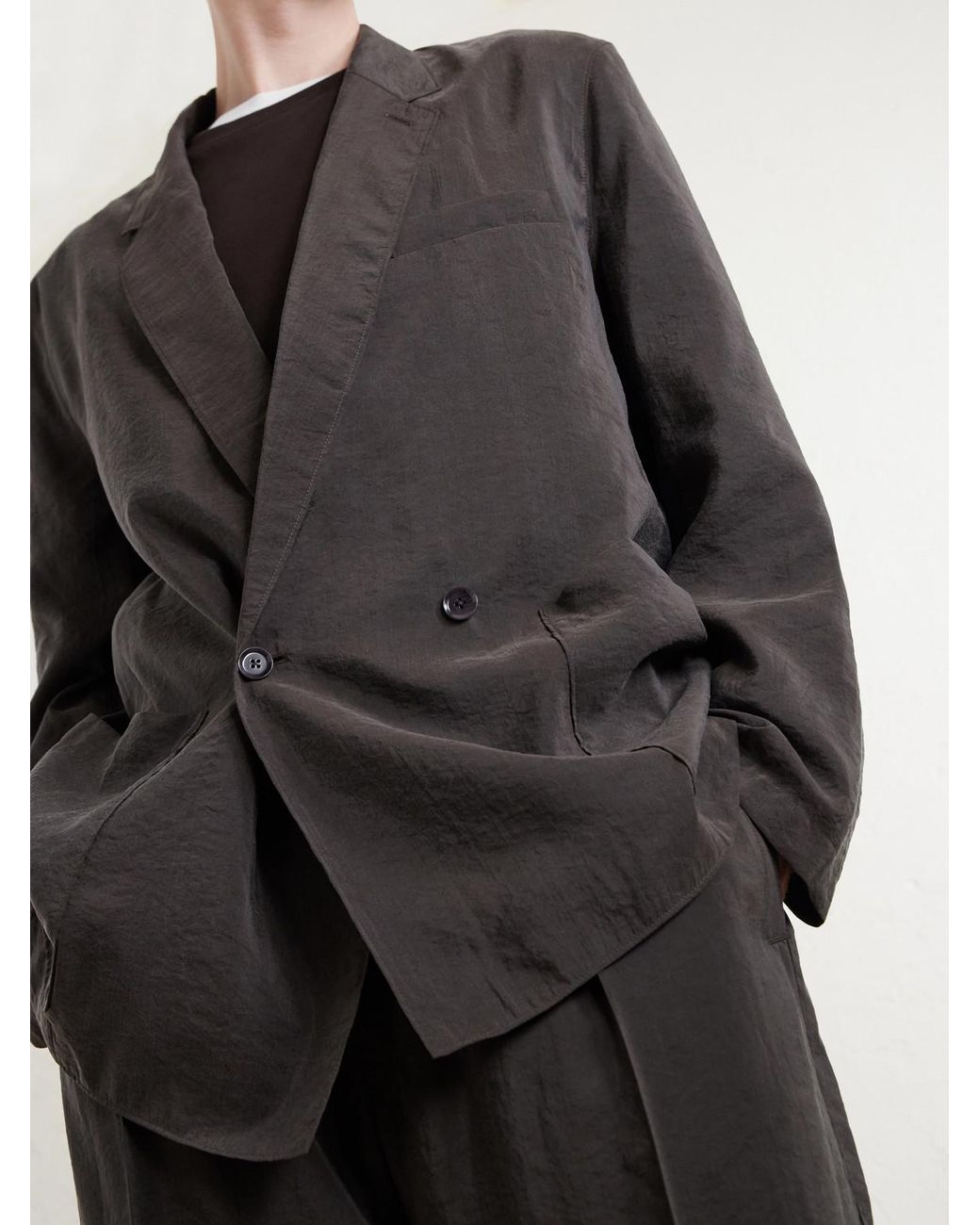 Lemaire Black Silk-Blend Suit Jacket for men
