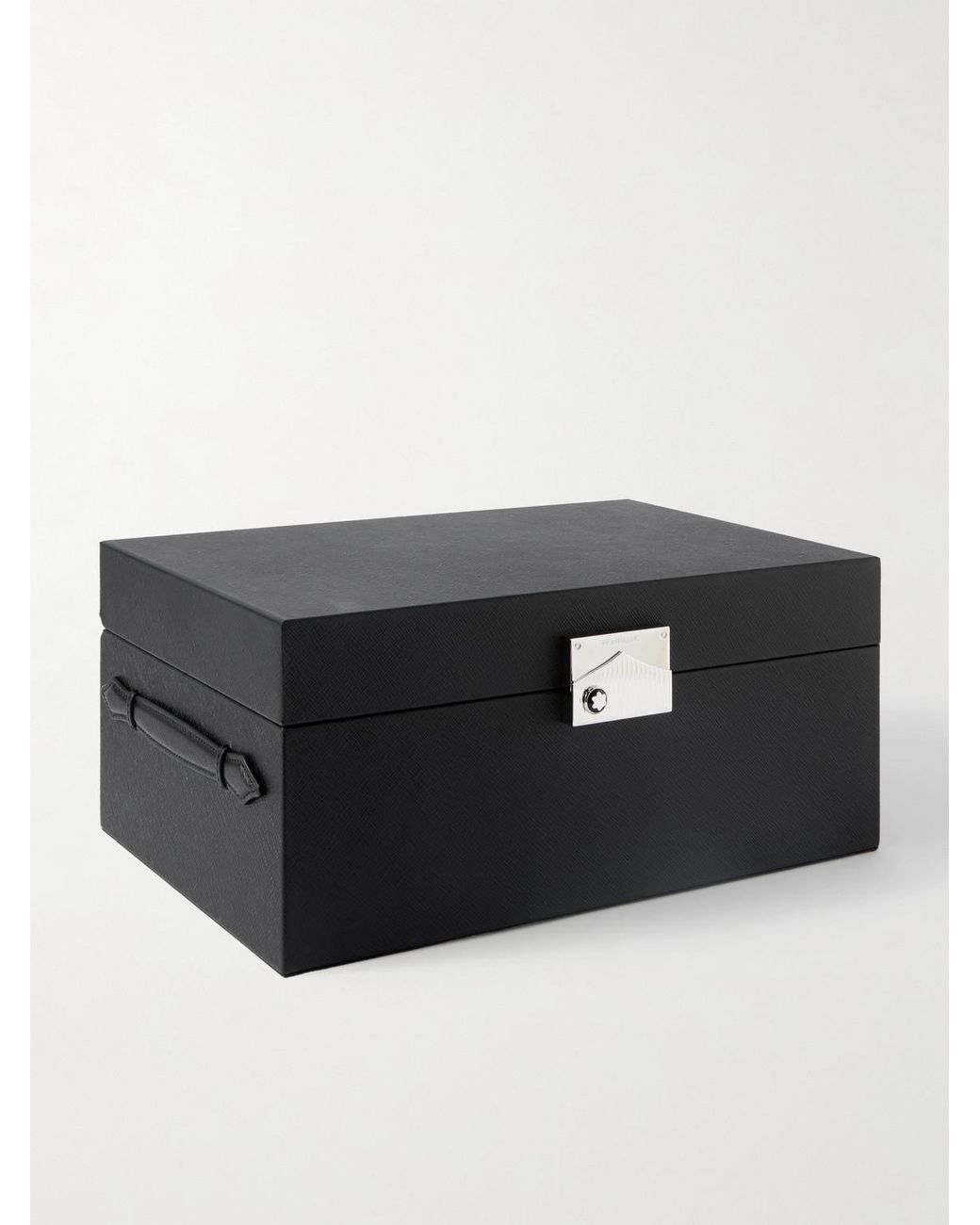 Montblanc Black Cross-Grain Leather Eight-Piece Watch Box for men