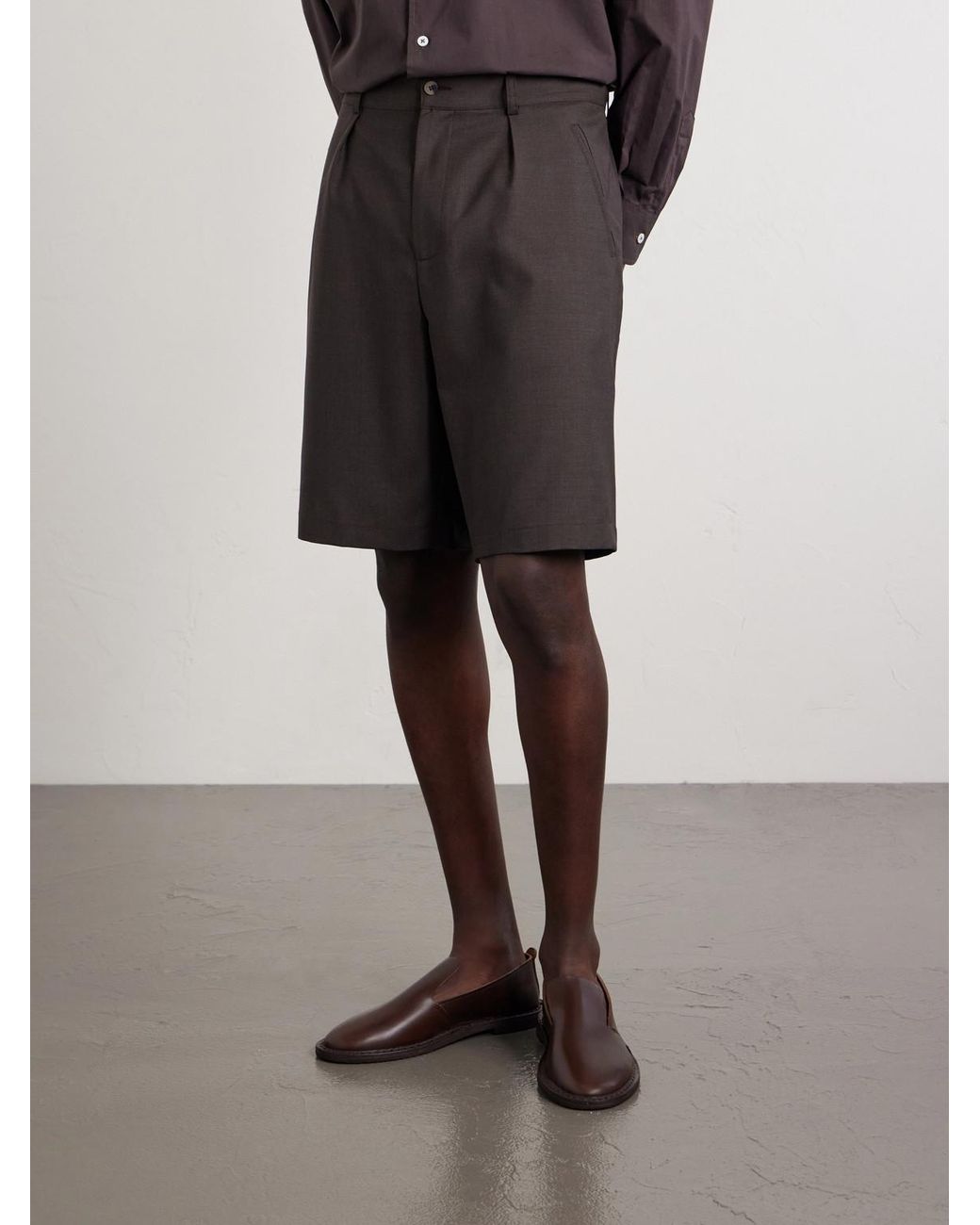 De Bonne Facture Gray Naturalist Straight-Leg Wool Shorts for men