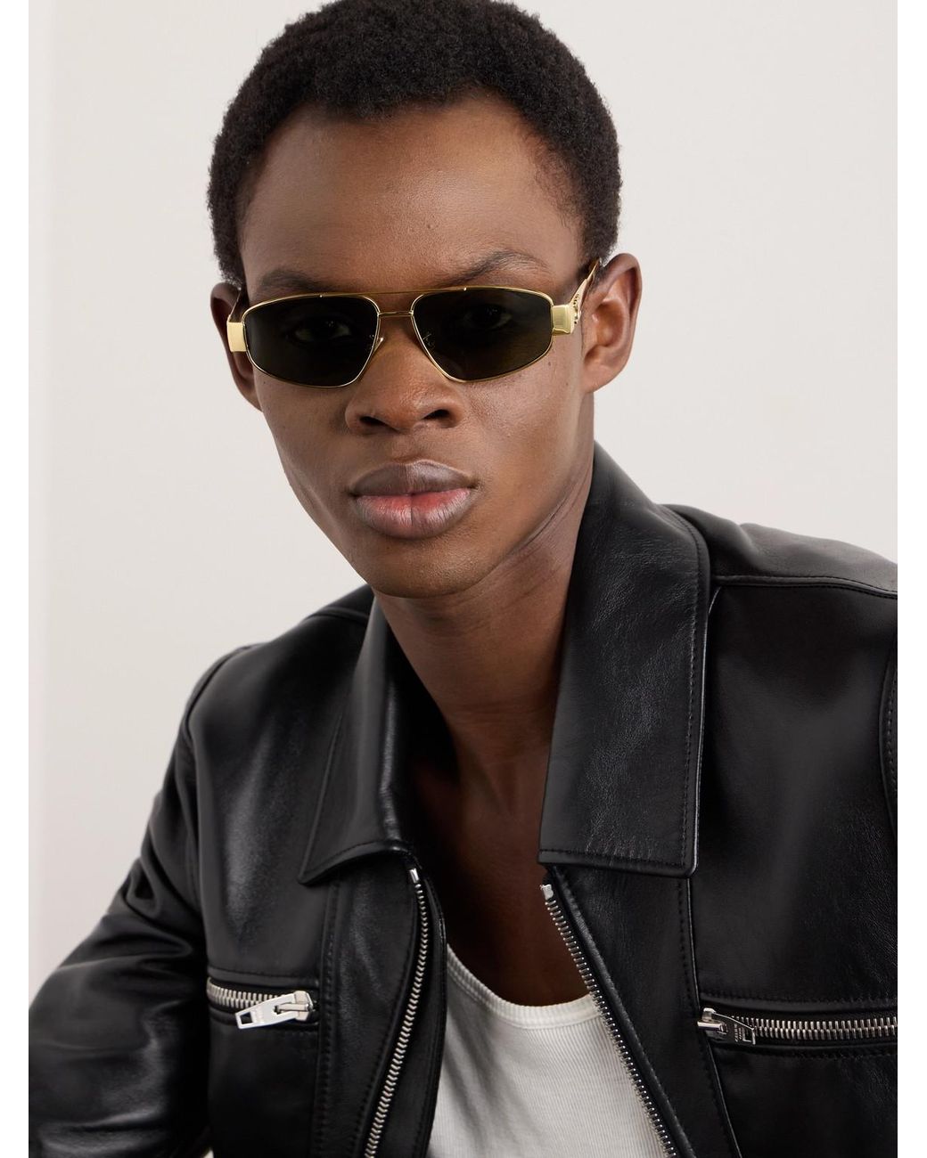 Triomphe Metal 03 D-Frame-Tone Sunglasses di Céline in Metallic da Uomo