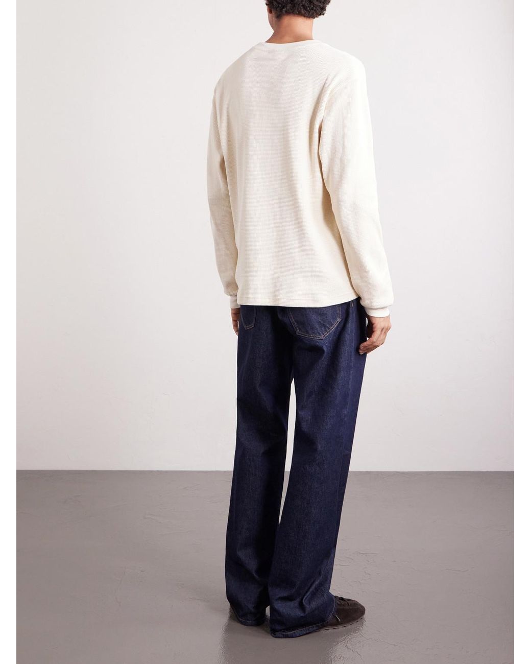 NN07 Natural Jett 30035 Waffle-Knit Organic Cotton Sweater for men