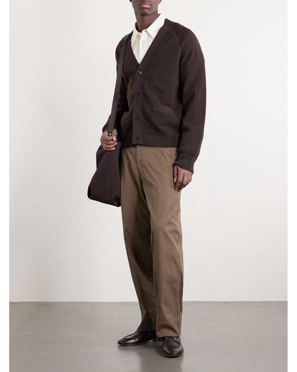 Margaret Howell Brown Merino Wool Cardigan for men