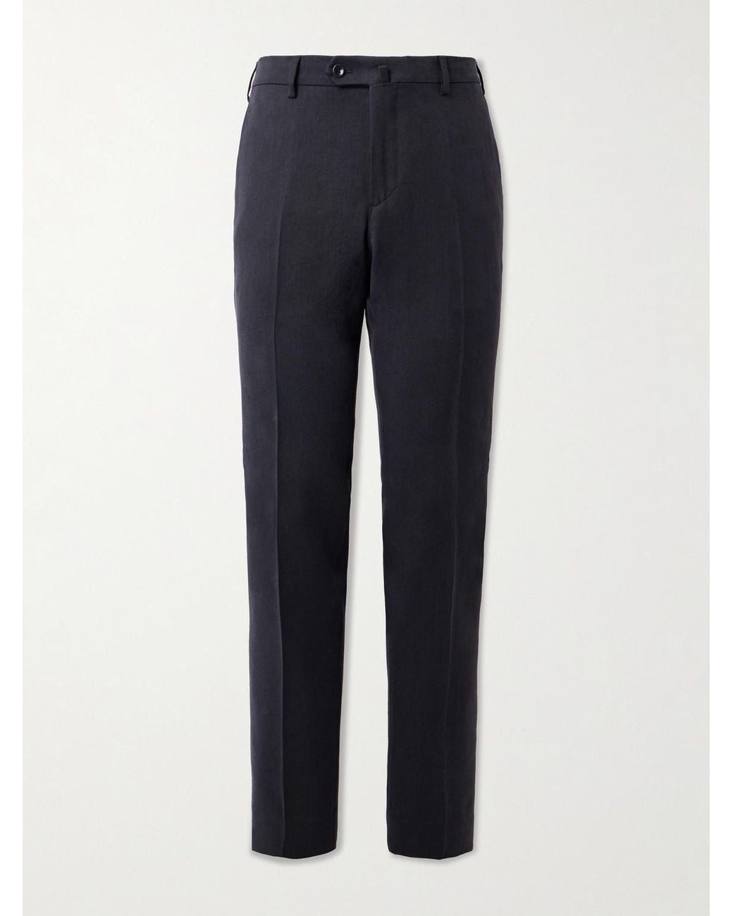 Loro Piana Blue Pantaflat Slim-Fit Straight-Leg Linen-Twill Suit Trousers for men