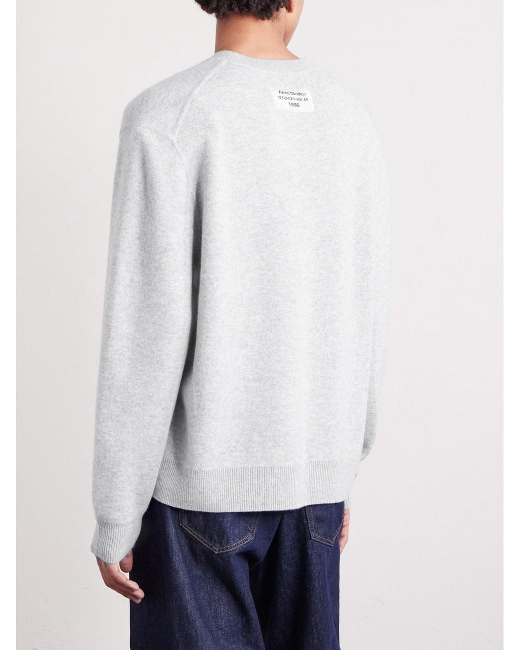 Acne White Klimi Cashmere-blend Sweater for men