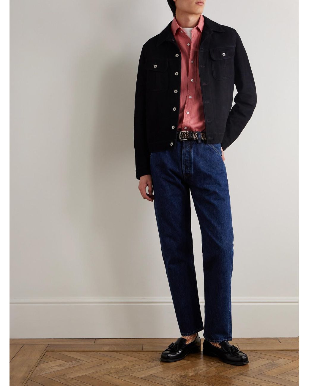 Drake's Pink Linen Shirt for men