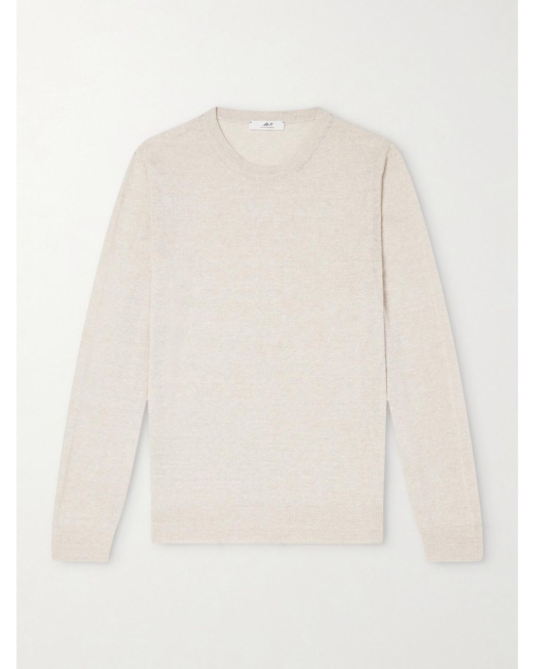 Mr P. White Linen And Cotton-blend Sweater for men