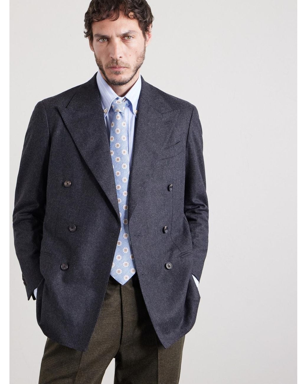 Selworthy 8Cm Cotton And Silk-Blend Jacquard Tie di Favourbrook in Blue da Uomo