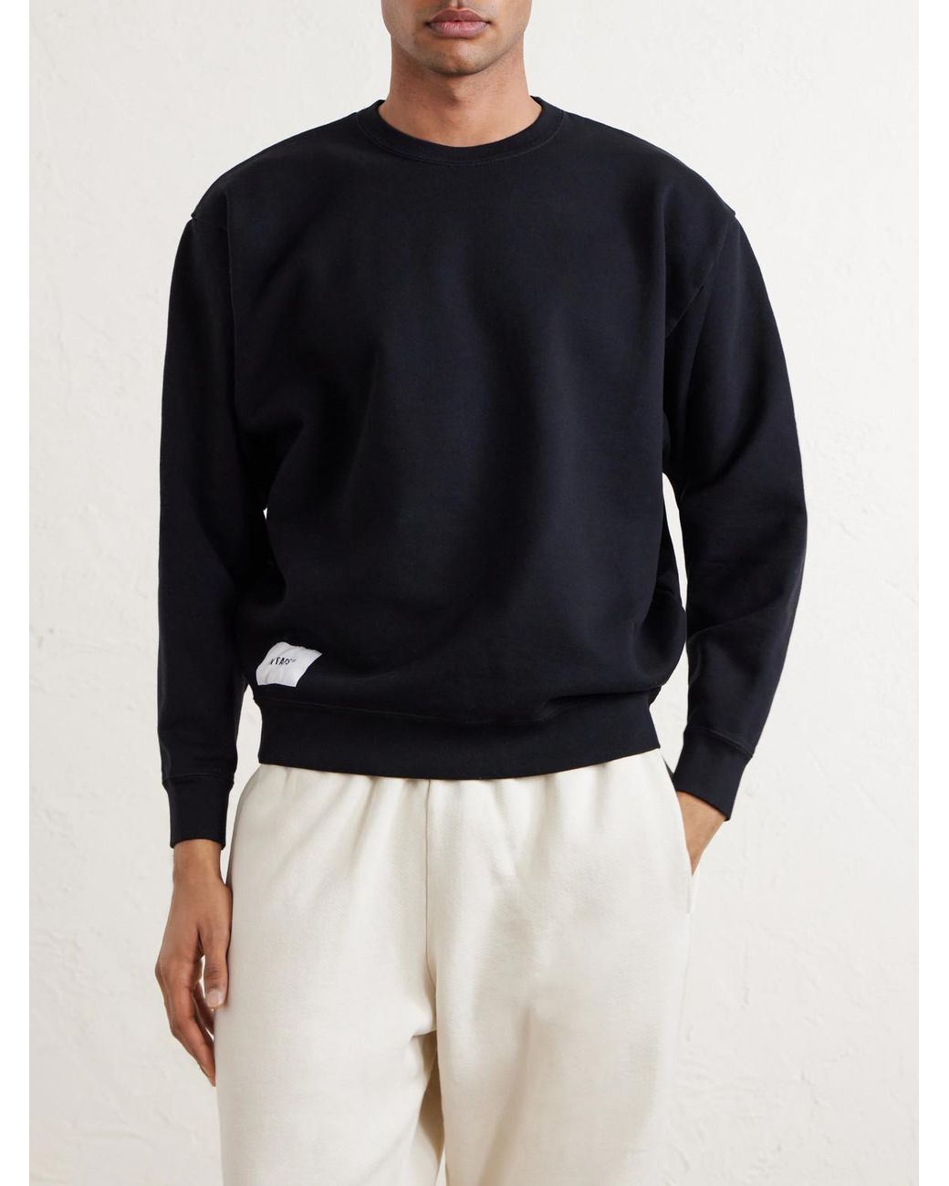 (w)taps Blue Sign-yd Cotton-jersey Sweatshirt for men
