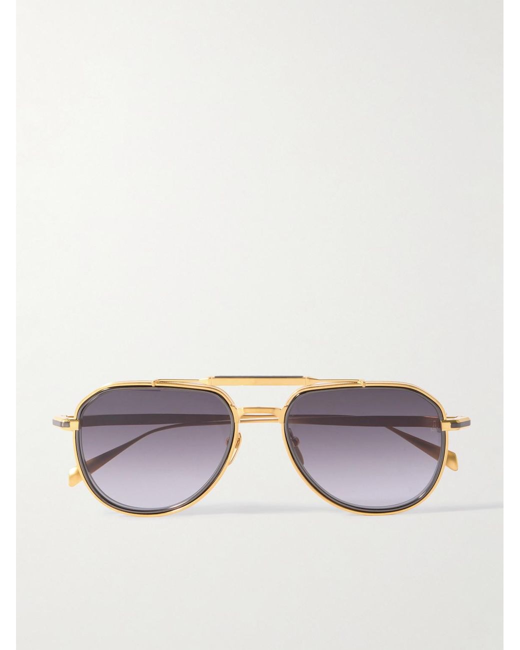 Jacques Marie Mage Metallic Commander Double-Bridge Aviator-Style Two-Tone Beta Titanium Sunglasses for men