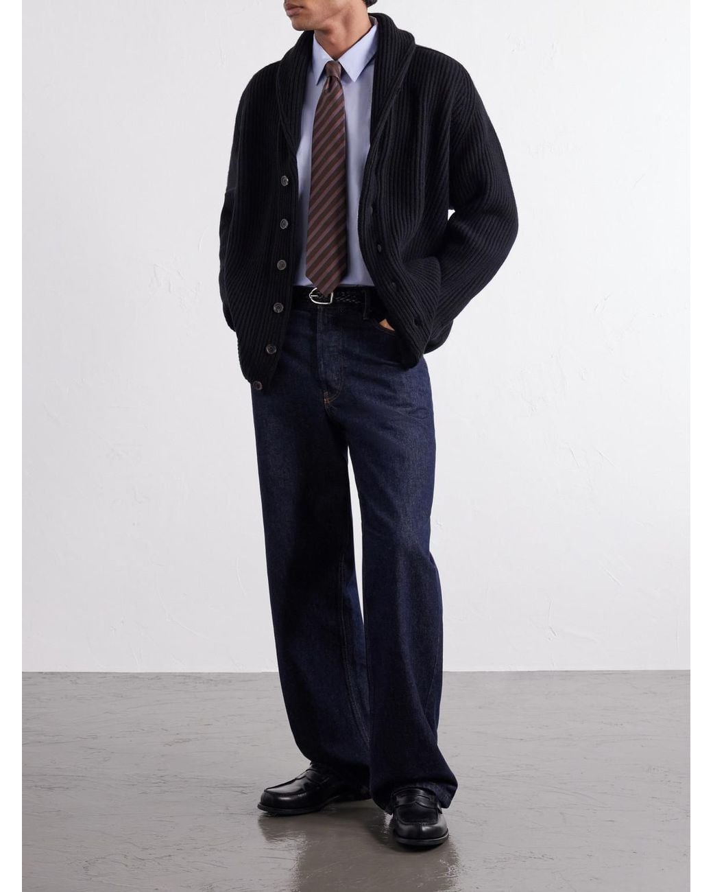 Begg x Co Blue Yacht Cashmere Cardigan for men
