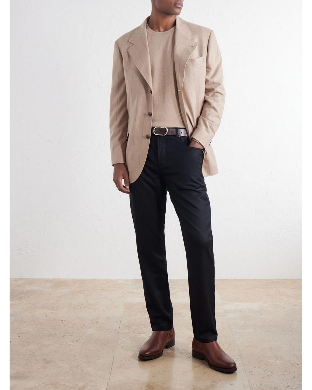 Brunello Cucinelli Natural Cashmere Sweater for men