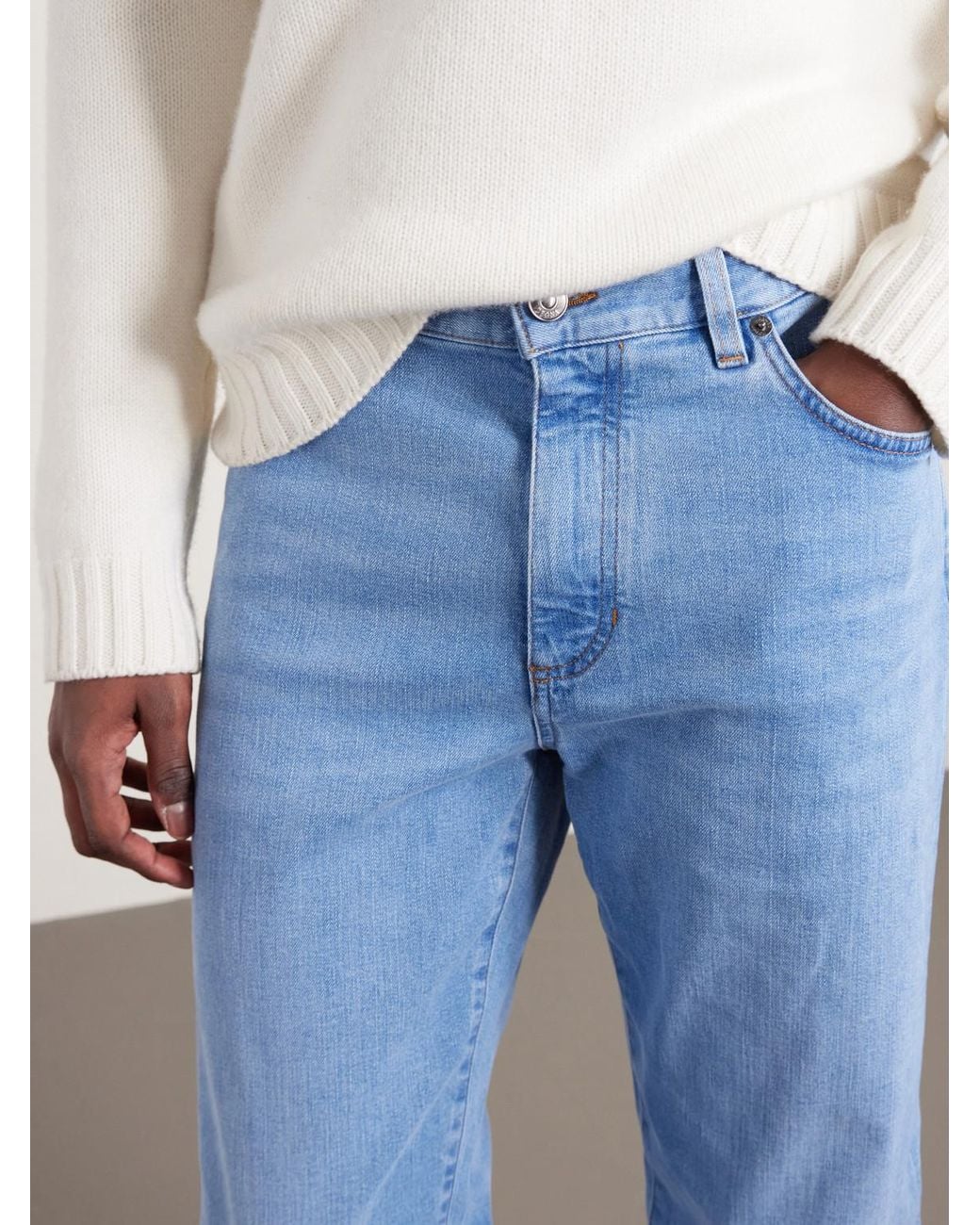 Zegna Blue Straight-Leg Jeans for men