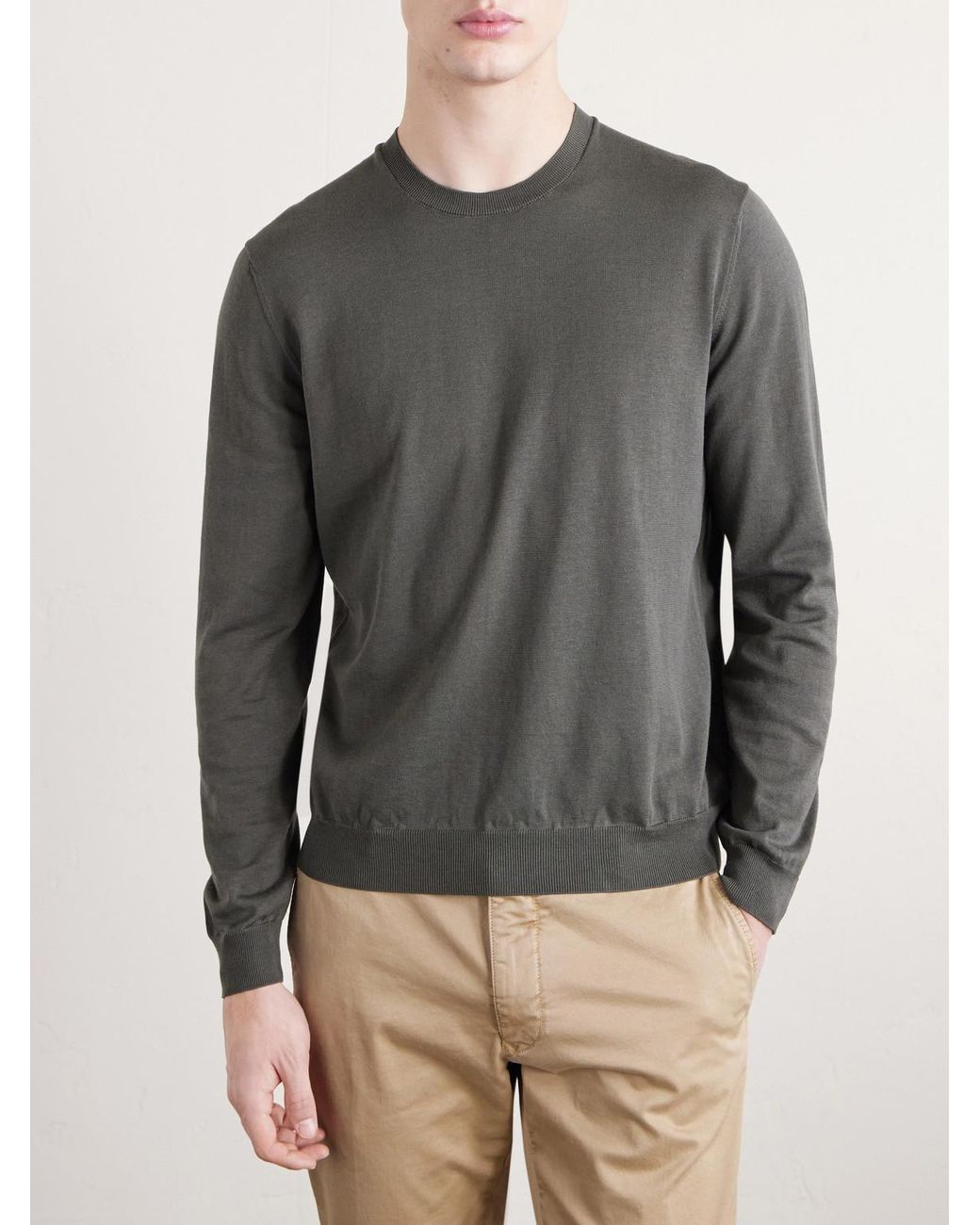Slowear Gray Cotton And Silk-blend Sweater for men