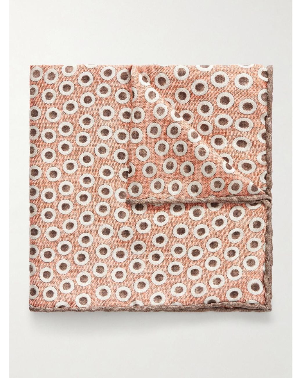 Brunello Cucinelli Pink Polka-dot Silk Pocket for men