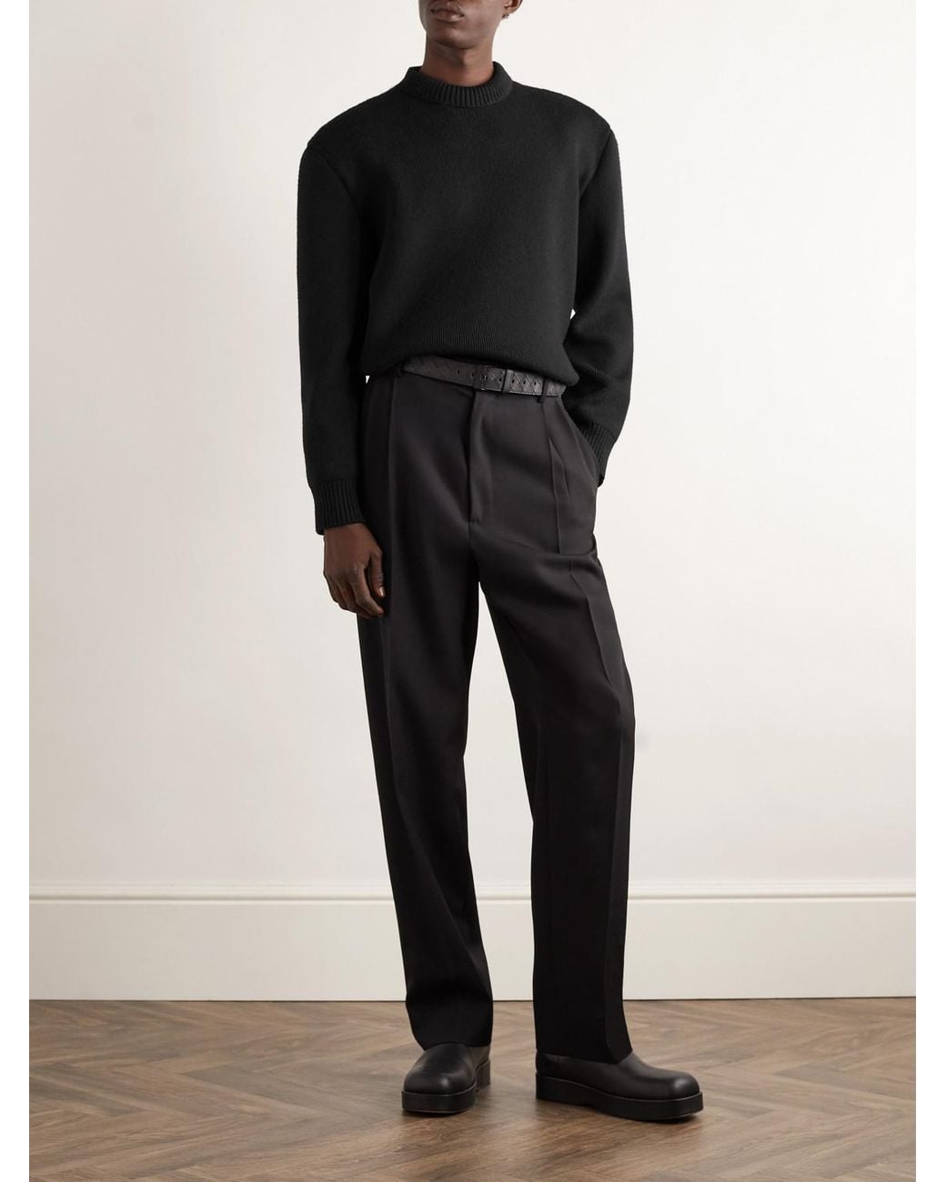 Bottega Veneta Black Round-Neck Knitwear for men
