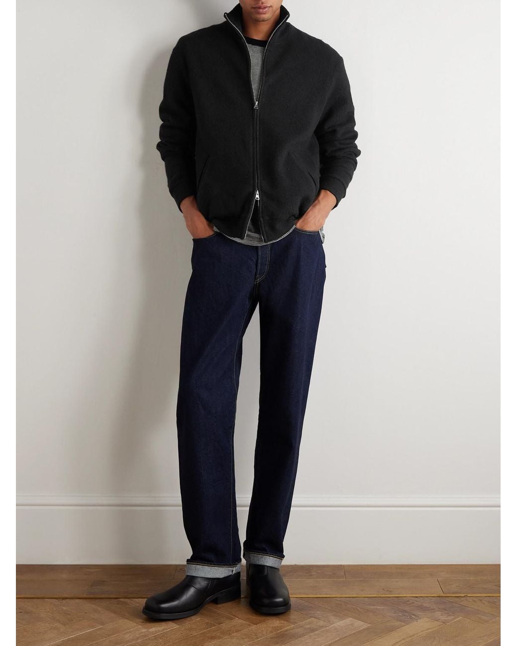 NN07 Black 6398 Merino Wool-felt Jacket for men