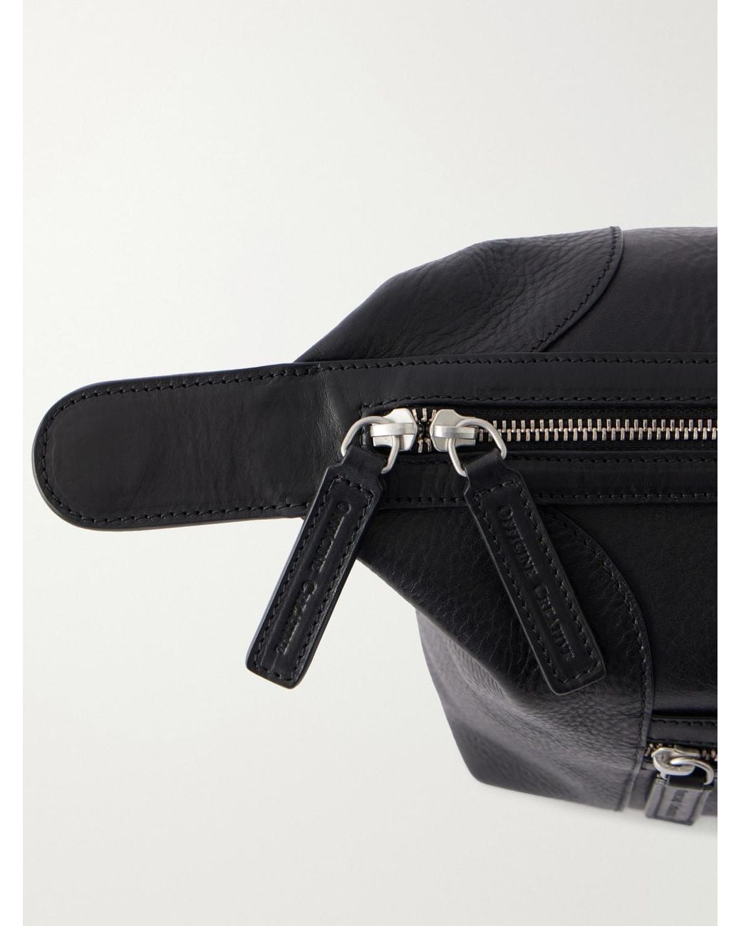 Officine Creative Black Jules/008 Full-Grain Leather Wash Bag for men