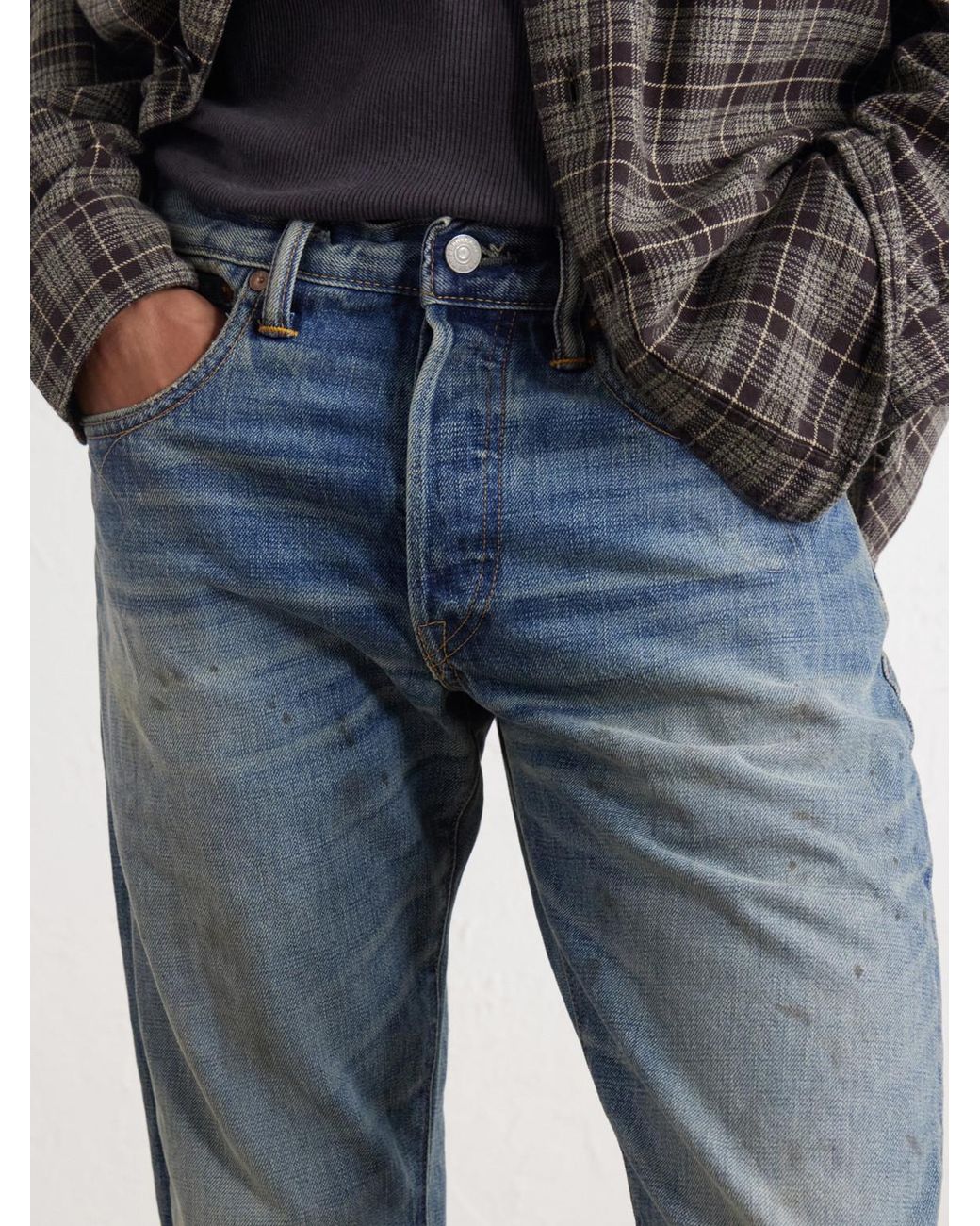RRL Blue Slim-Fit Straight-Leg Jeans for men