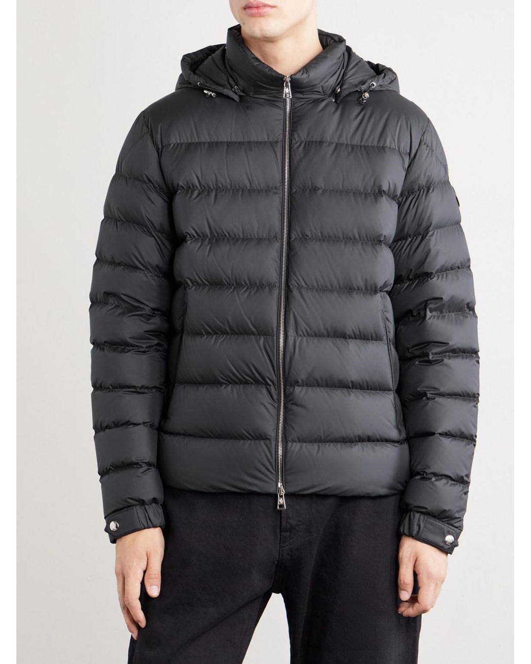 Moncler Black Arneb Hooded Quilted Shell Down Jacket for men