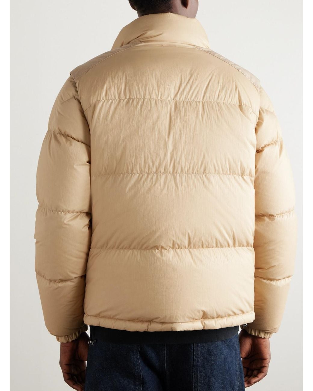 Moncler Natural Reversible Convertible Canvas-Trimmed Quilted Shell Down Jacket for men